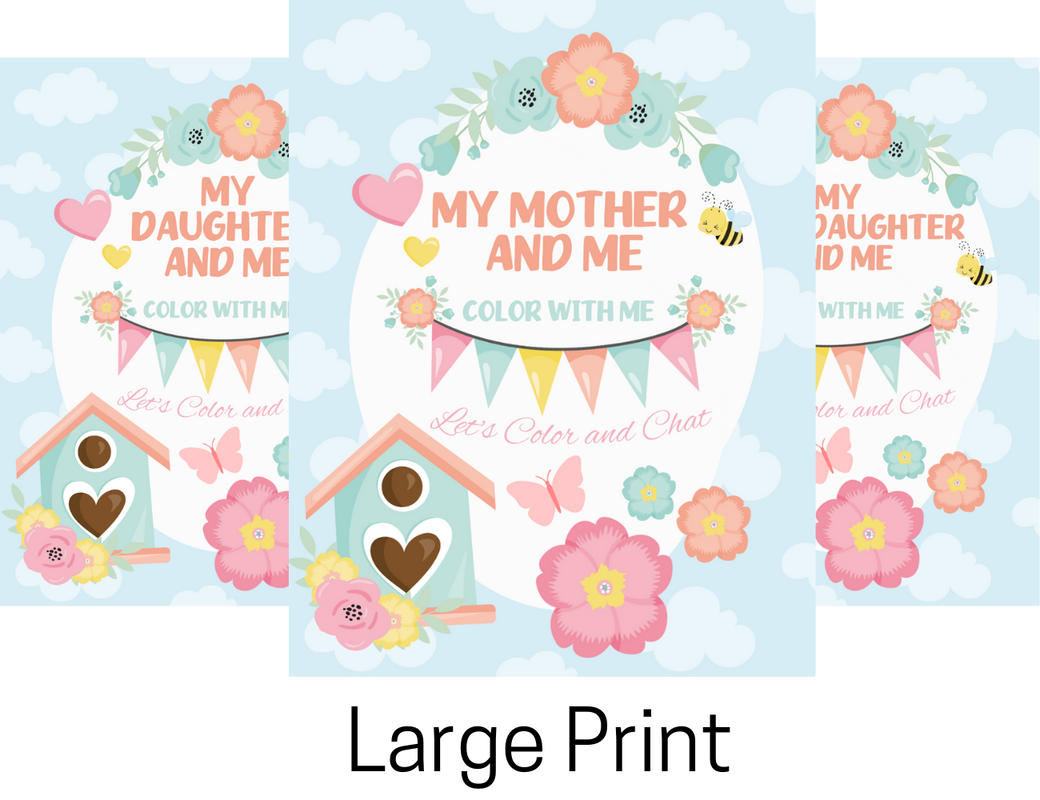 Mom and Me large print coloring book